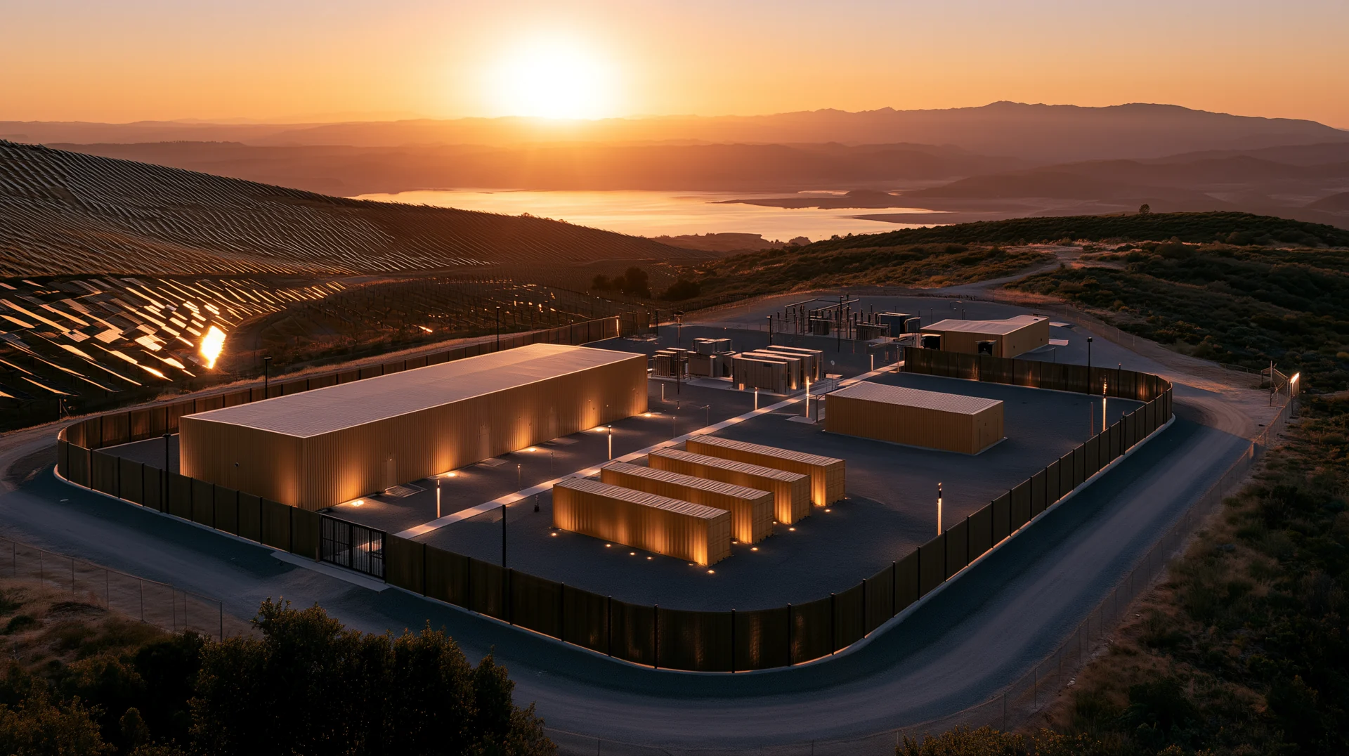 Greek solar hub concept surrounded by solar panels