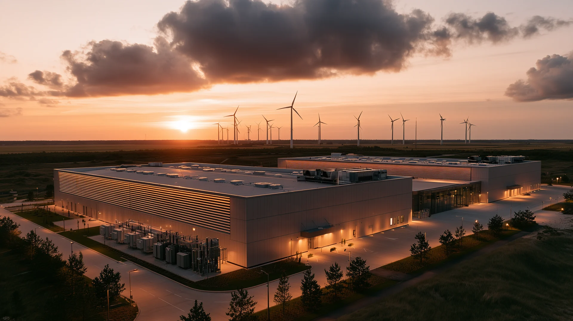 Large data centre campus concept with renewable generation